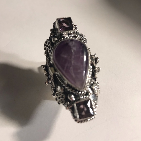 Amethyst 925 Sterling Silver Ring - Picture 1 of 2